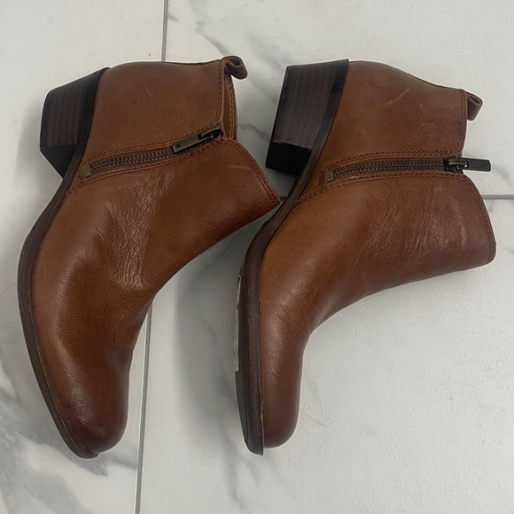 Lucky Brand Women’s Leather Basel Bootie Ankle Boots Colour Toffee Sz 7.5 - Picture 2 of 11